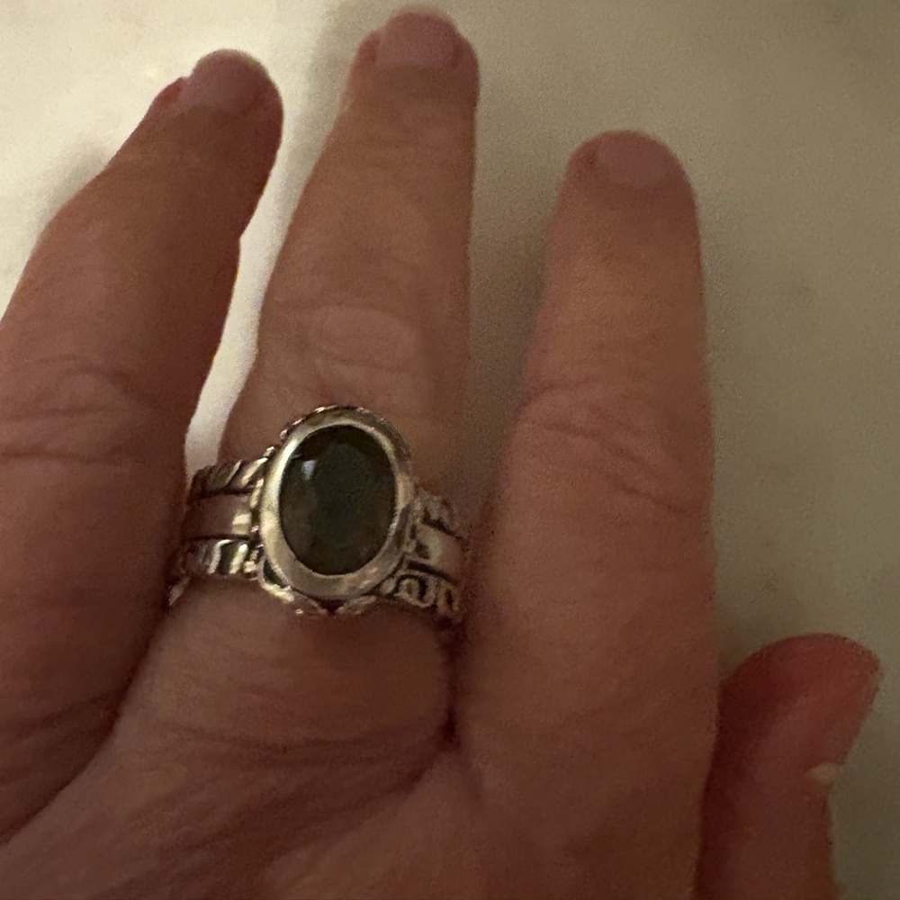 GUC retired Silpada smoky quartz .925 sterling ring size 8